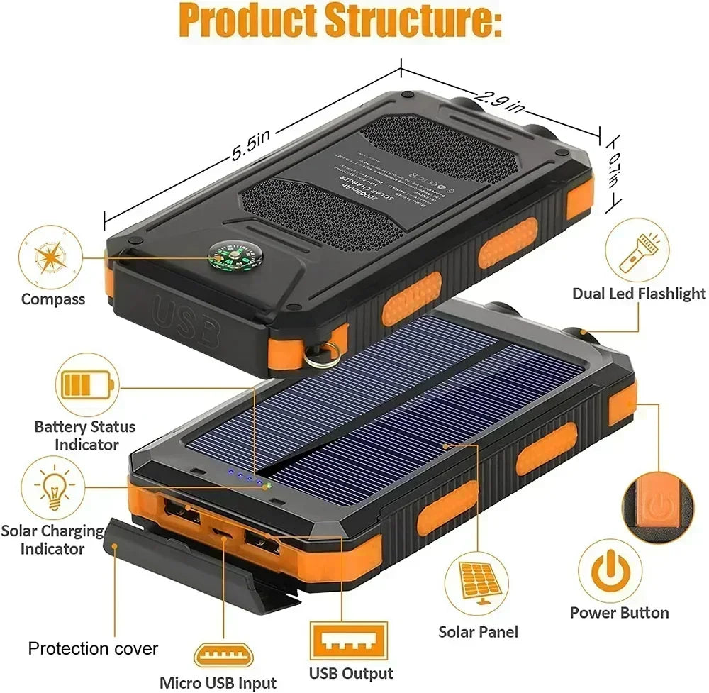 Charge Nova Solar bank with Compass [50% OFF]