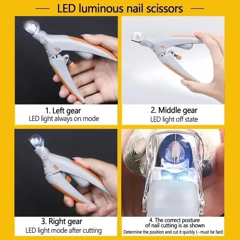 Professional Pet Nail Clipper Scissors With LED Light Cats, Dogs Nail Clippers [ 50% OFF ]