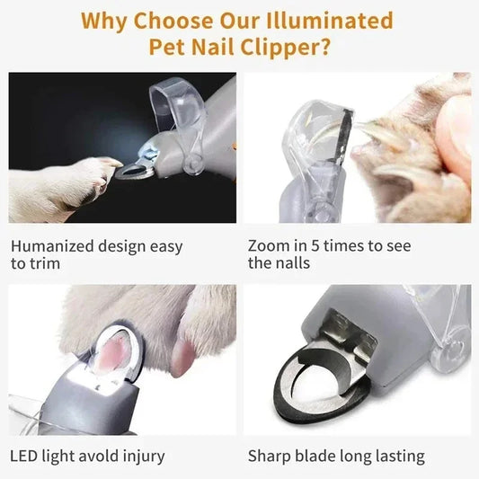 Professional Pet Nail Clipper Scissors With LED Light Cats, Dogs Nail Clippers [ 50% OFF ]