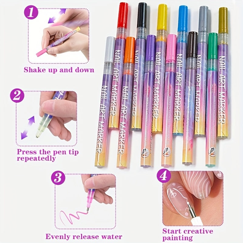 Bellevivo Nail Art Doodle Pens